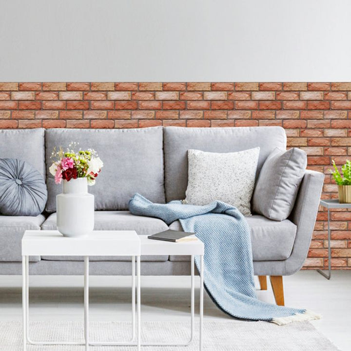 Lisslune | Artificial Brick Wall Panel Country House Style Simple Living Living Room Panel Wall (5-Pack)