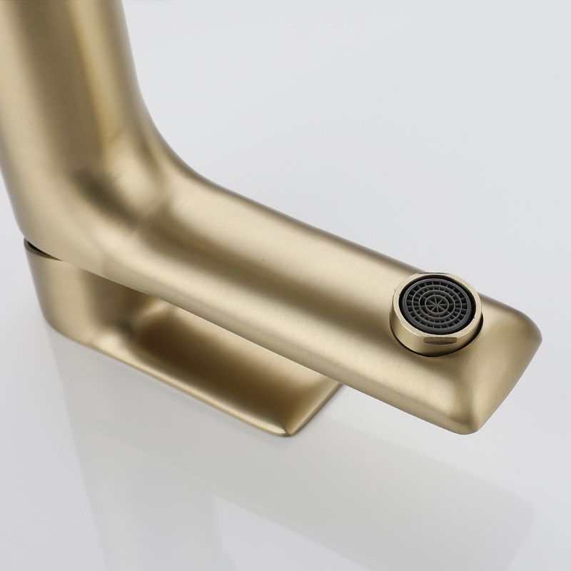 Lisslune | Modern Brass Sink Faucet Single Hole Bathroom Faucet Lever Handle Tap