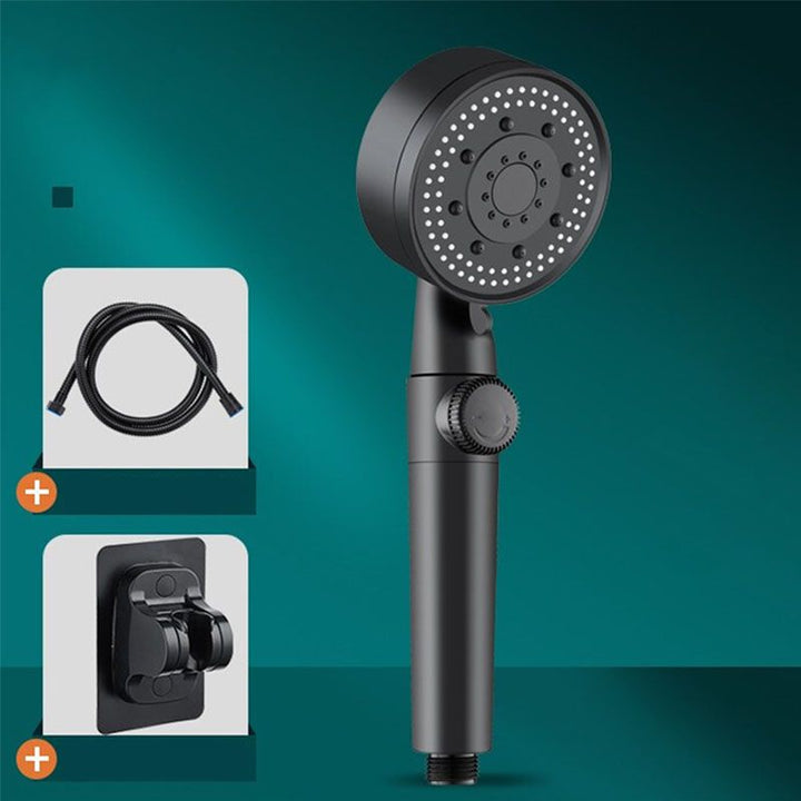 Lisslune | Contemporary Shower Head Combo Hand Shower Plastic Wall Mount Black Shower Head
