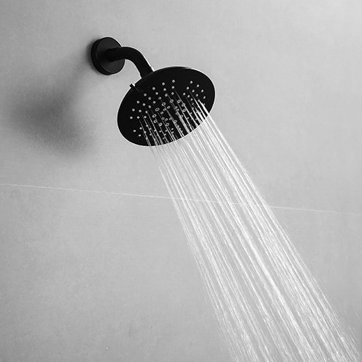 Lisslune | Round Fest Shower Head Matte Black 5 Spray Patterns Wall Mounted Shower Head