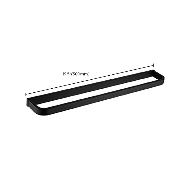 Lisslune | Modern Classic Bath Accessories Set in Matte Black Stainless Steel Bathrobe Hook/Towel Ring Bar