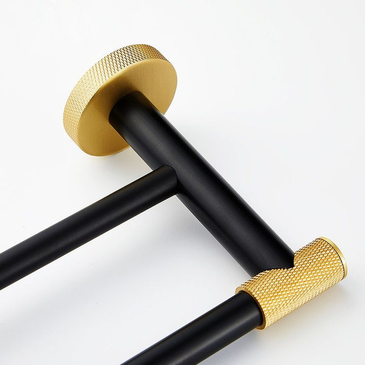 Lisslune | 5-piece modern bathroom accessory set made of black brass bathroom hardware