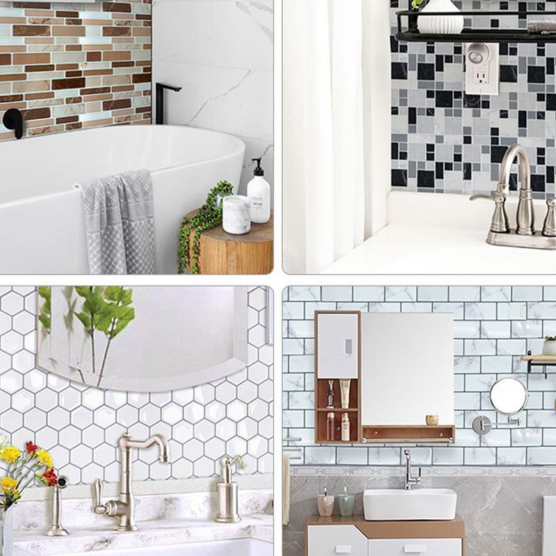 Lisslune | Plastic Peel & Stick Mosaic Tile Waterproof Peel & Stick Mosaic Tile with Square Shape