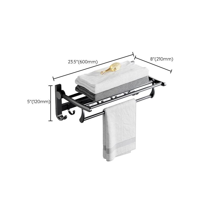 Lisslune | Modern Aluminum Bathroom Accessory Set Matte Black Bathroom Shelf/Towel Holder/Paper Holder