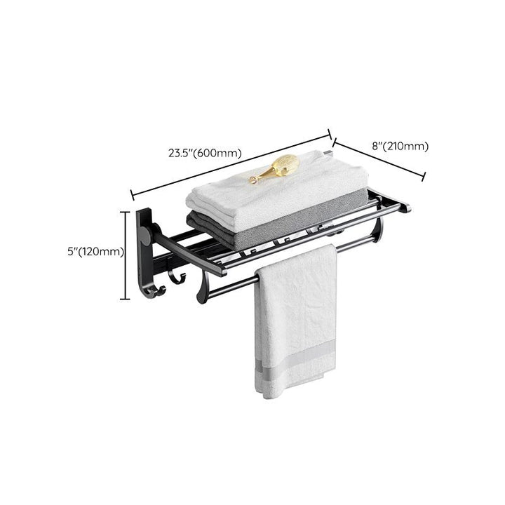 Lisslune | Modern Aluminum Bathroom Accessory Set Matte Black Bathroom Shelf/Towel Holder/Paper Holder
