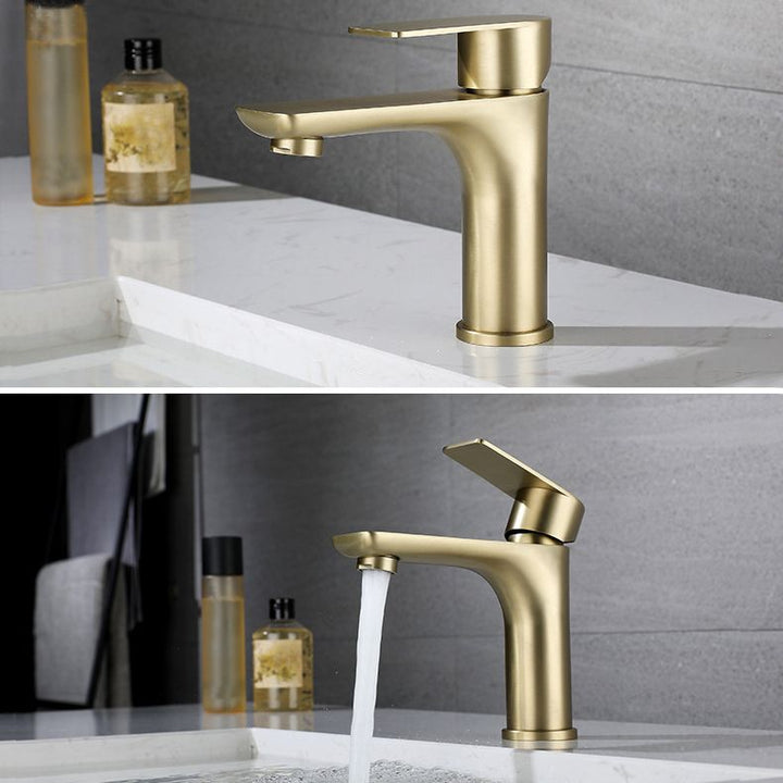 Lisslune | Modern Vessel Faucet Copper Single Handle Low Arc Vessel Faucet for Home