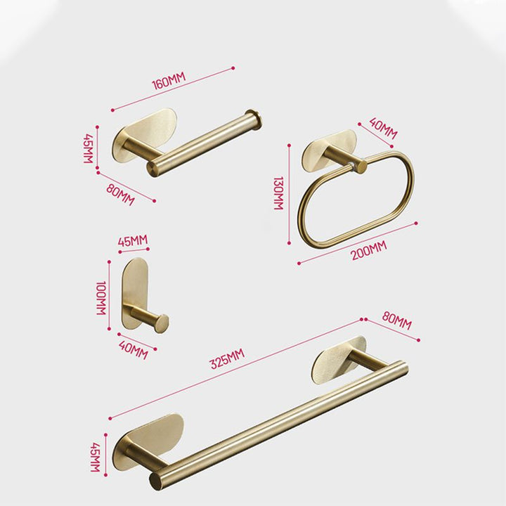 Lisslune | Modern Simple Metal Bathroom Accessories as Single Item or in Set in Gold
