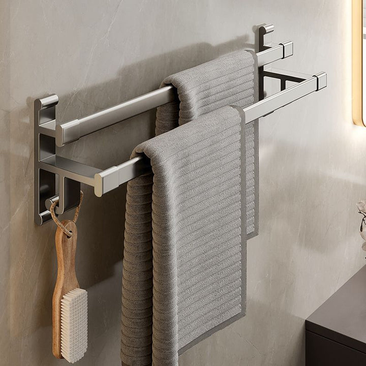 Lisslune | Gray Bathroom Accessory Set Contemporary Style Aluminum Towel Bar