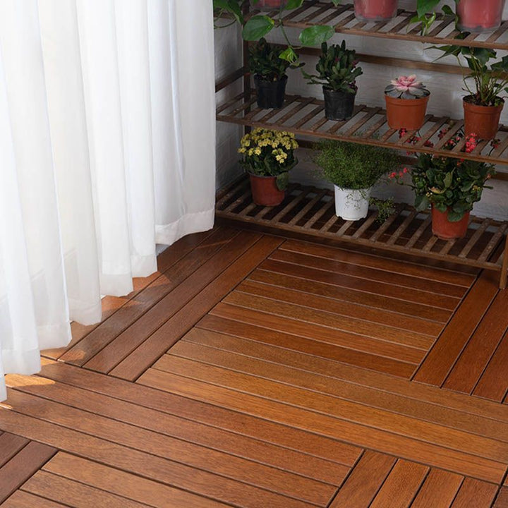 Lisslune | Basic Wood Outdoor Floor Tiles Click Patio Floor Tiles