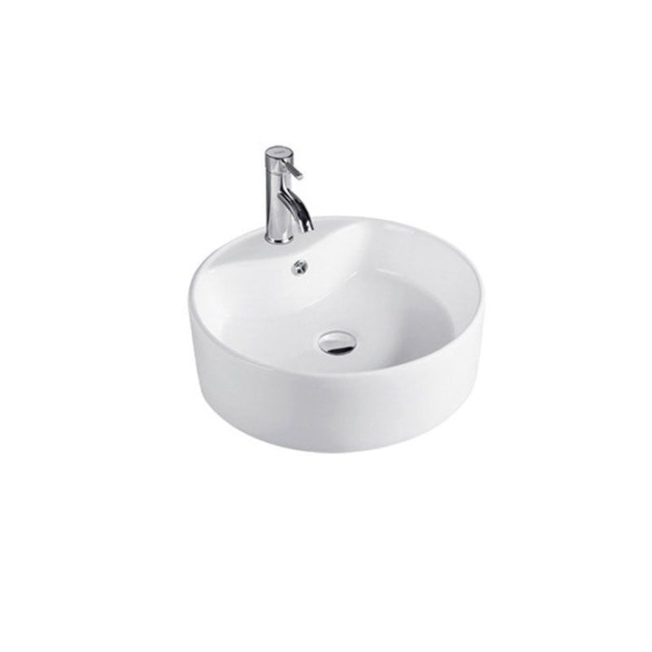 Lisslune | Contemporary sink porcelain water trough with round shape (faucets not included)