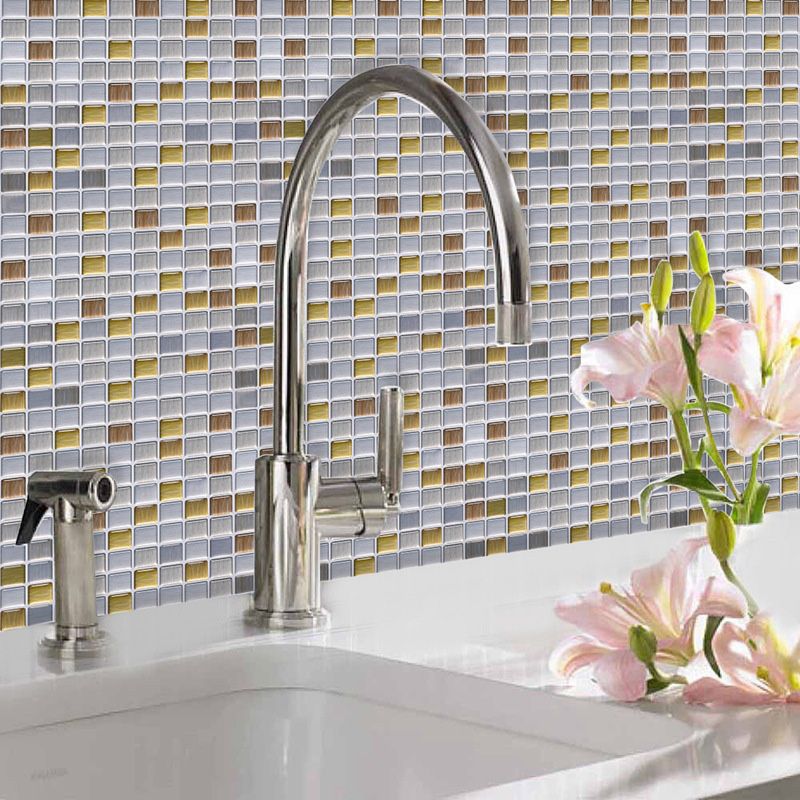 Lisslune | Peel and Stick Tile Mosaic Stain-resistant square Peel and Stick tile for the kitchen