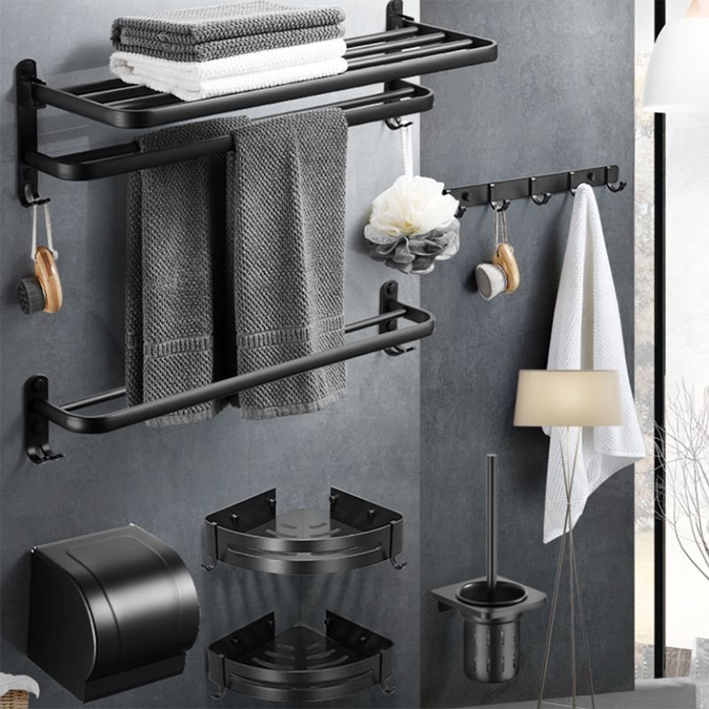 Lisslune | Modern Black Bathroom Accessory Set Paper Holder Towel Bar Bathroom Fixtures Set