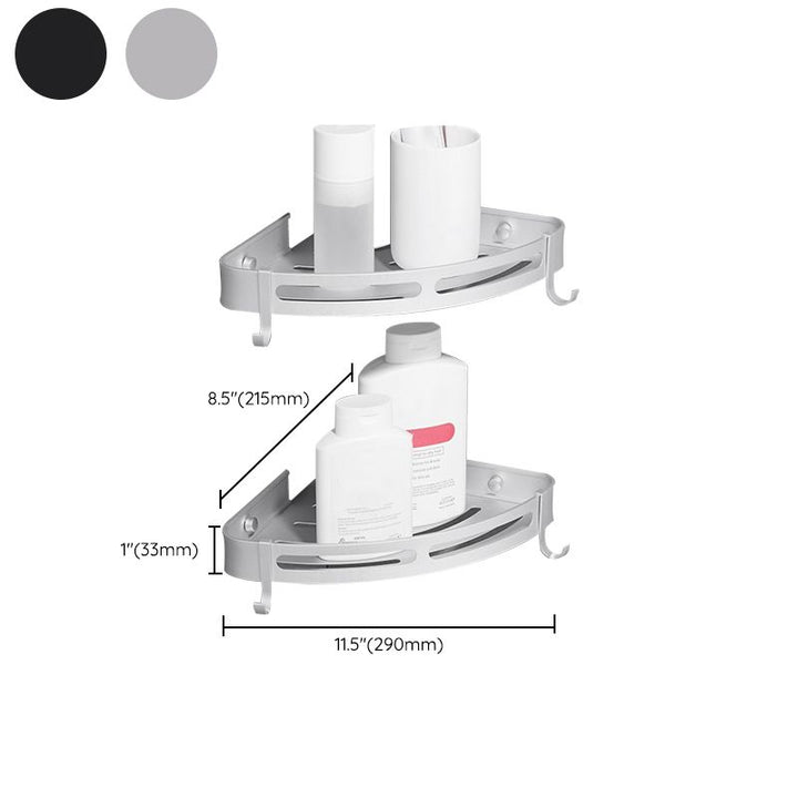 Lisslune | Modern Aluminum Bathroom Accessory Set Black/ Silver Bathroom Shelf