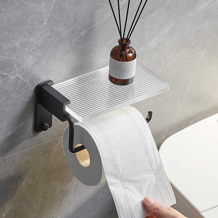 Lisslune | Modern Bathroom Accessory Set Shelf/Towel Holder & Bathrobe Hook included
