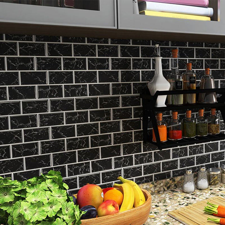 Lisslune | Peel & Stick Subway Tiles Plastic Stain Resistant Peel & Stick Subway Tiles 5-Pack