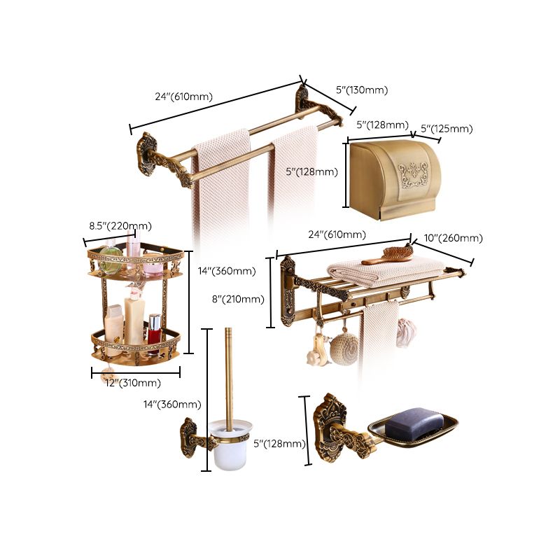 Lisslune | Traditional Metal Bathroom Accessories Hardware Set with Soap Dish