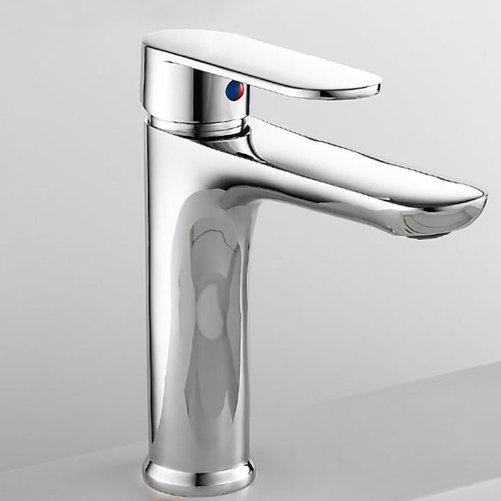 Lisslune | Modern Brass Bathroom Sink Faucet Round Lever Handles Sink Faucet