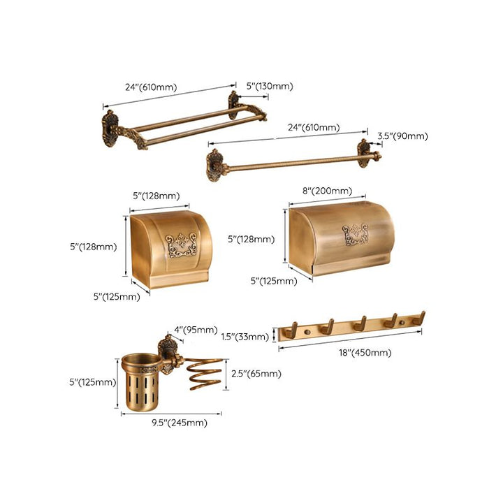 Lisslune | Brass Accessories Hardware Set Traditional Bathroom Accessories Hardware Set