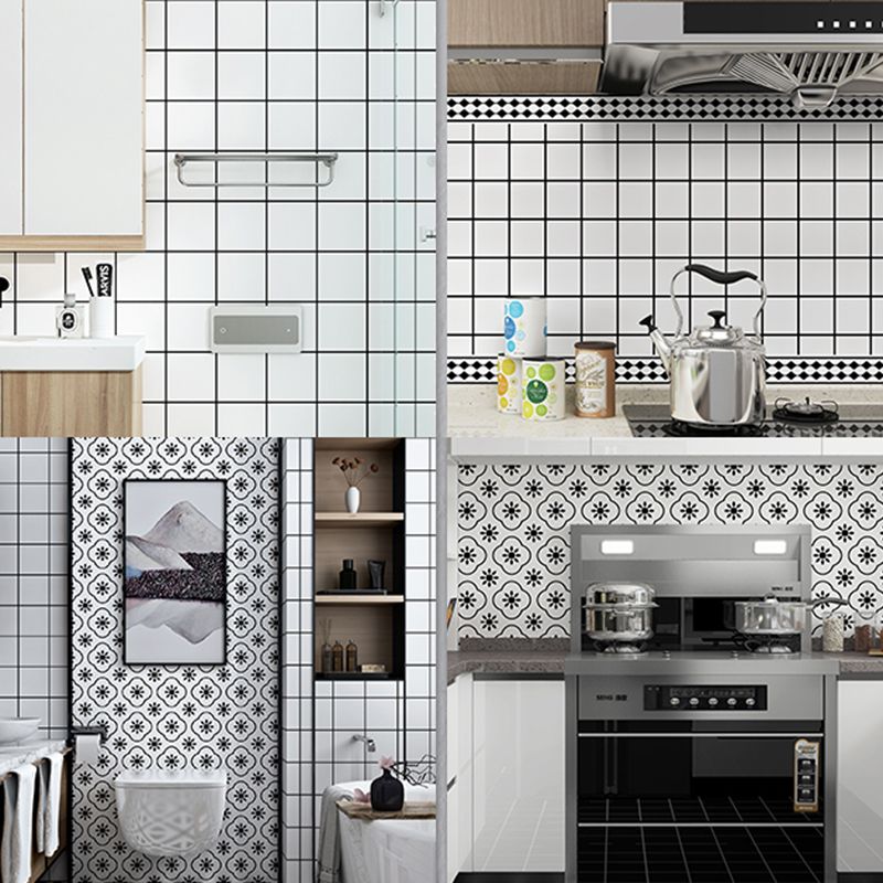 Lisslune | PVC Rectangular 12" X 23" 5-Pack Peel & Stick Mosaic Tile Kitchen and Bathroom Backsplash