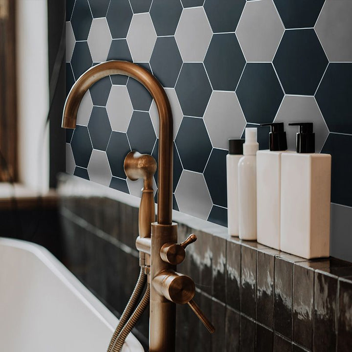 Lisslune | Hexagonal Peel and Stick Tiles Modern Peel and Stick Backsplash 20 Pack for the Bathroom