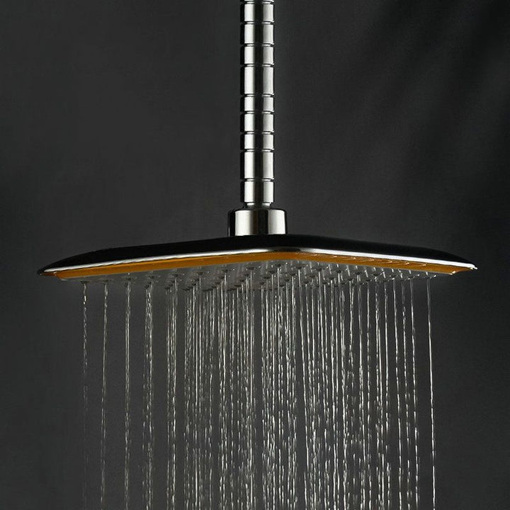 Lisslune | Modern Square Shower Head Combo Chrome Rainfall Shower Head
