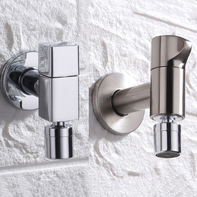 Lisslune | Contemporary Wall Mounted Bathroom Faucet Knob Handle Solid Brass Round Faucet