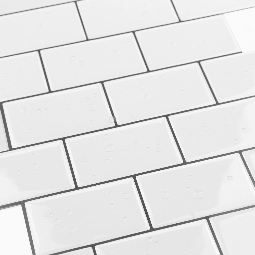 Lisslune | 12"x 12" Resin Mosaic Tiles Square Self-Adhesive Tiles for Backsplash & Wall Tile