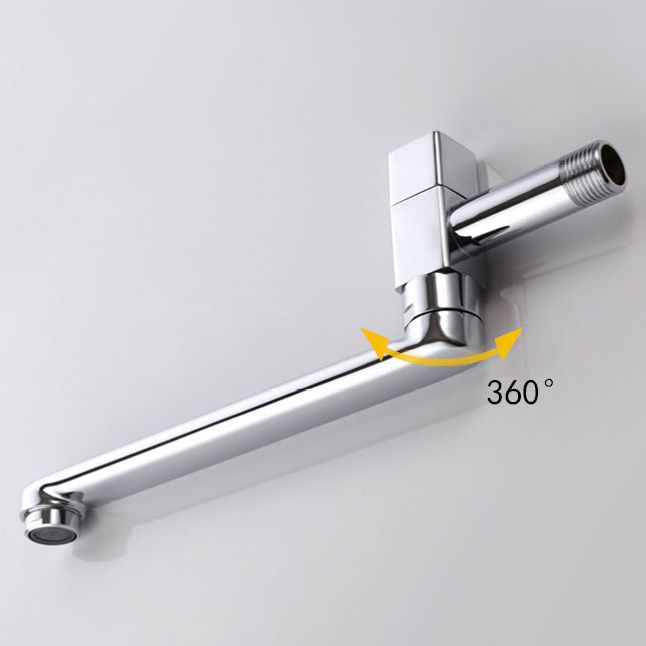 Lisslune | Contemporary Wall Mounted Bathroom Faucet Knob Handle Low Arc Swivel Solid Brass Faucet