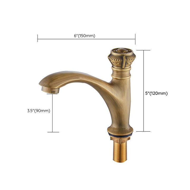 Lisslune | Brass Farmhouse Sink Basin Mixer Single Hole Faucet Knob Handle Bathroom Faucet