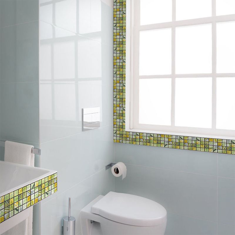 Lisslune | PVC Square Peel & Stick Mosaic Tile Multicolored Backsplash & Wall Tile