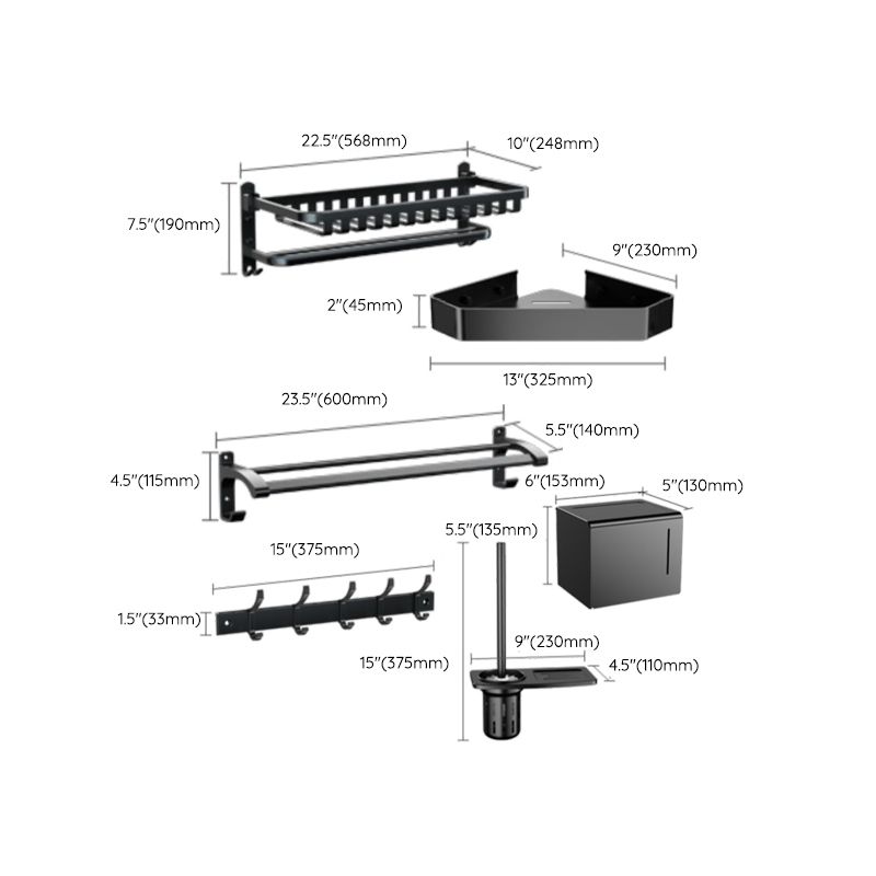 Lisslune | Traditional black bathroom accessories single or in set