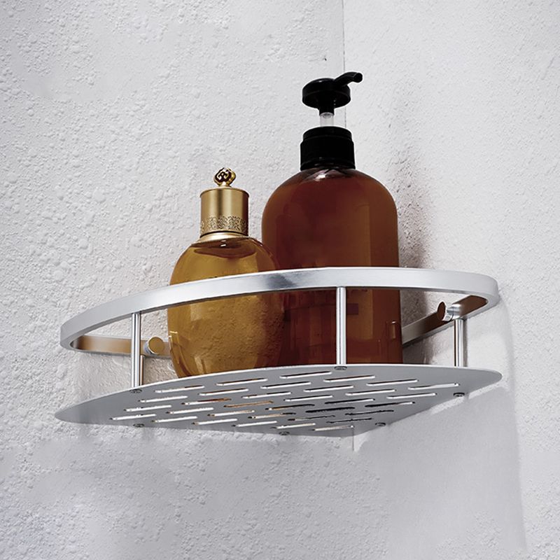 Lisslune | 3-piece modern bathroom accessory set aluminum bath shelf in silver