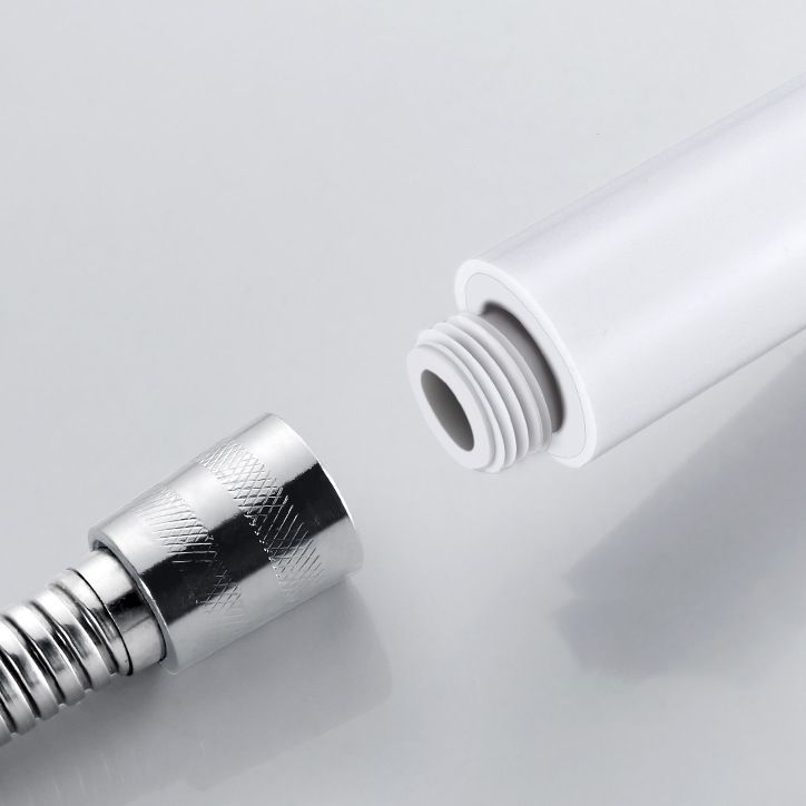 Lisslune | 5 Sprays Shower Head Round Wall Mounted Plastic Wall Connector Holder Handheld Shower Head