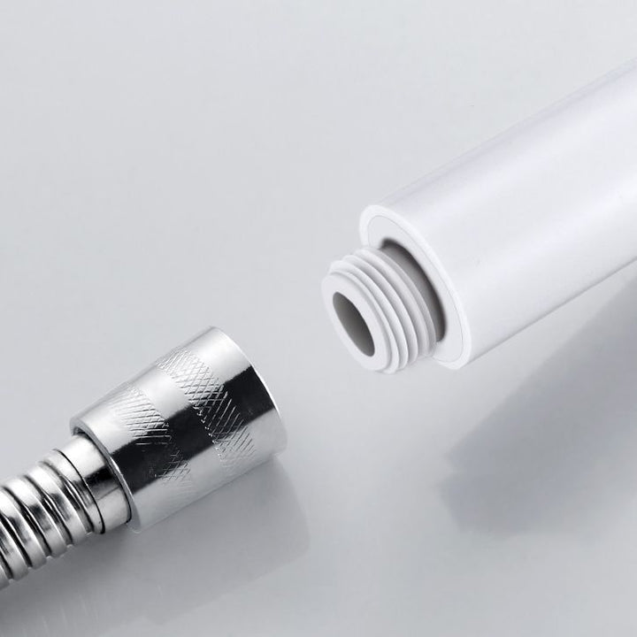 Lisslune | 5 Sprays Shower Head Round Wall Mounted Plastic Wall Connector Holder Handheld Shower Head