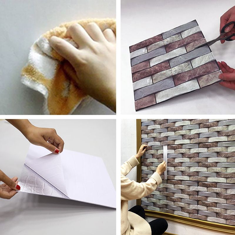 Lisslune | Modern PVC Field Tile/Single Tile Rectangular Peel and Stick Back Wall Tile