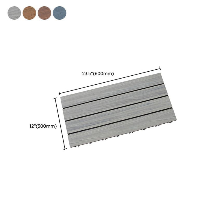 Lisslune | Interlocking composite deck tiles Striped pattern patio tiles