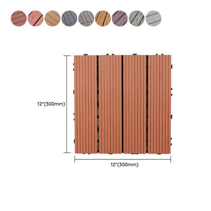 Lisslune | Square PVC Deck/Patio Floor Tiles Interlocking Installation Outdoor Patio Tiles