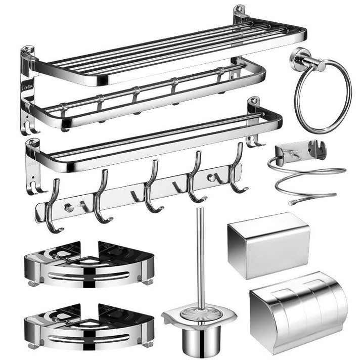 Lisslune | Modern Bathroom Set Stainless Steel Bathroom Shelf Bathroom Accessory Set