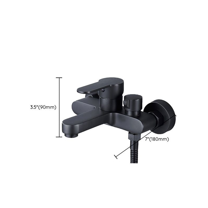 Lisslune | Modern Bathtub Faucet Lever Handle Wall Mounted Fixed Bathtub Faucet