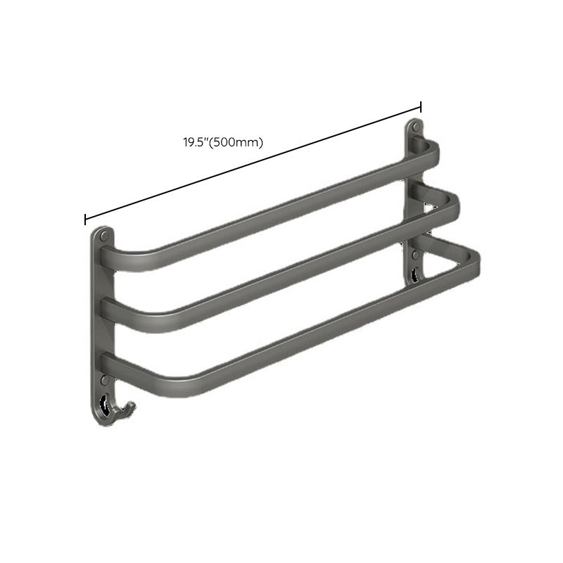Lisslune | 2-piece modern bathroom accessory set in matte grey aluminum towel rail