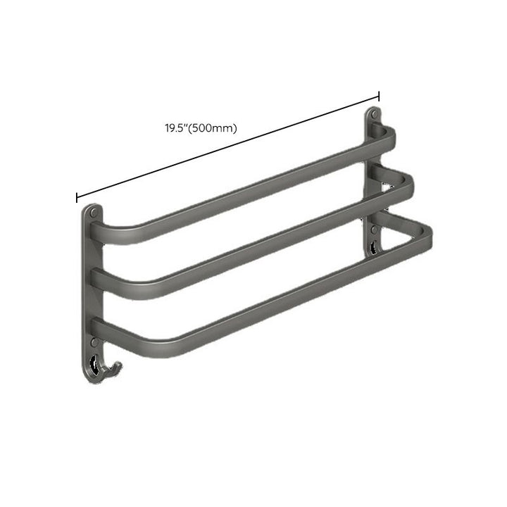 Lisslune | 2-piece modern bathroom accessory set in matte grey aluminum towel rail