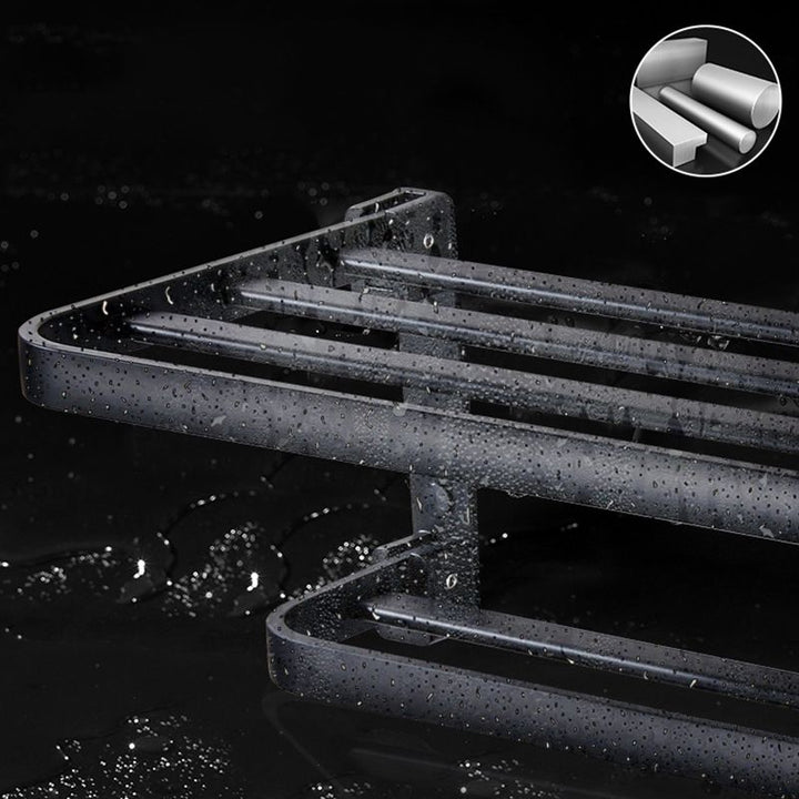 Lisslune | Modern Bathroom Accessory Set Matte Black/Grey Bathroom Shelf/Towel Holder & Paper Holder