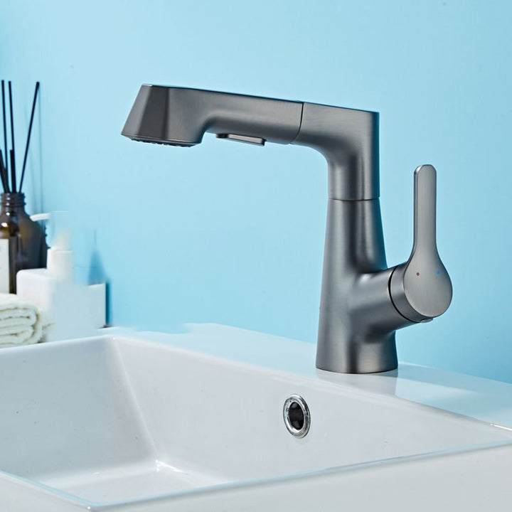 Lisslune | Contemporary Style Center Basin Faucets Lever Handles Faucets for Bathroom