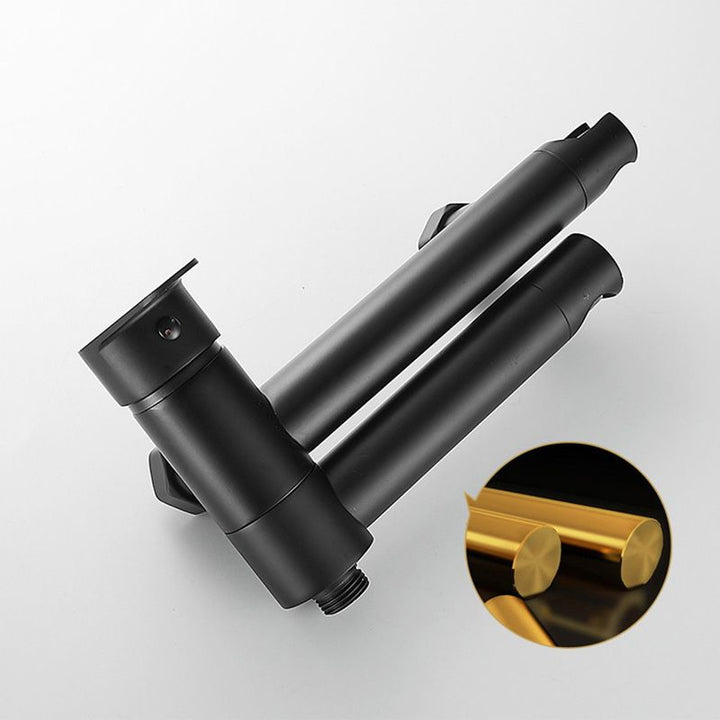 Lisslune | Modern Bath Rim Piece Single Handle Wall Mounted Bathtub Faucet with Hand Shower