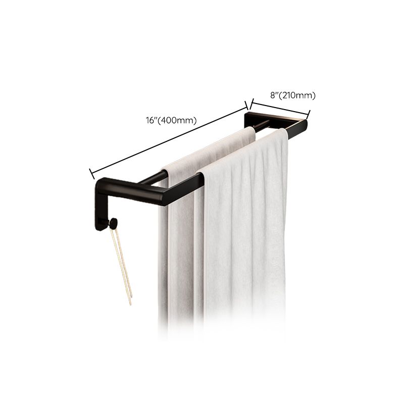 Lisslune | Modern Bathroom Set with Bath Shelf/Towel Holder & Paper Holder Black Bathroom Hardware