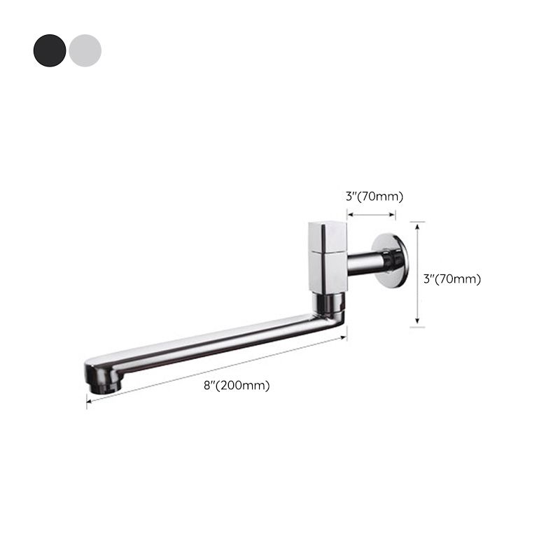 Lisslune | Contemporary Wall Mounted Bathroom Faucet Knob Handle Low Arc Swivel Solid Brass Faucet