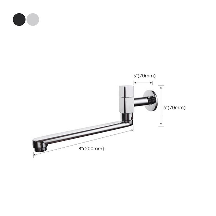 Lisslune | Contemporary Wall Mounted Bathroom Faucet Knob Handle Low Arc Swivel Solid Brass Faucet