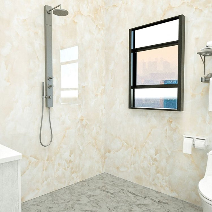 Lisslune | Marbleing Water-repellent Tile PVC Single Peel-and-stick Tile for Bathroom Back Wall