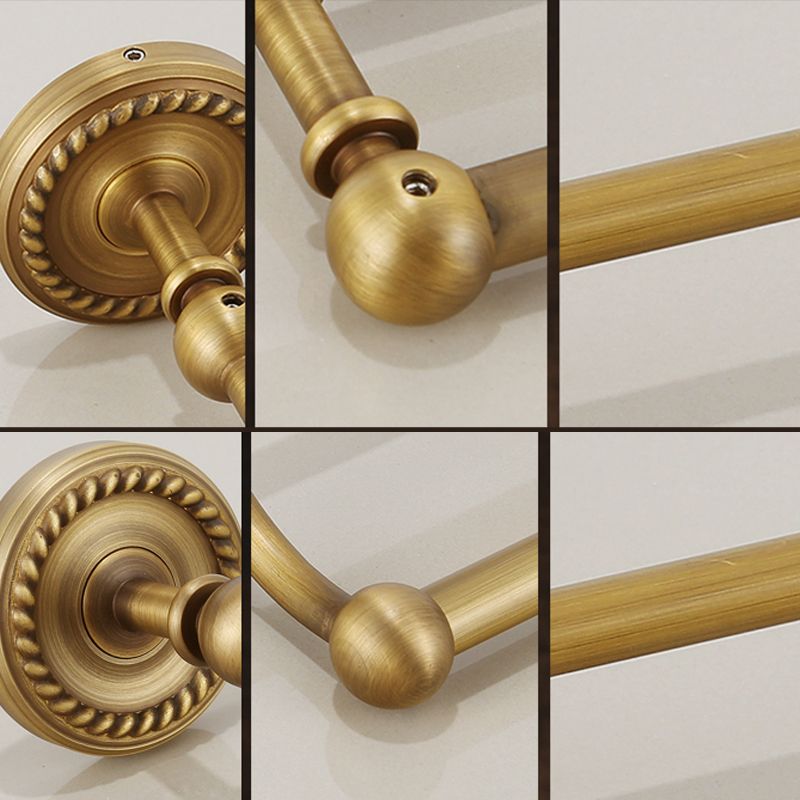Lisslune | Brass Traditional Bathroom Accessory Set Vintage Bronze Bath Shelf/Towel Holder/Bathrobe Hook