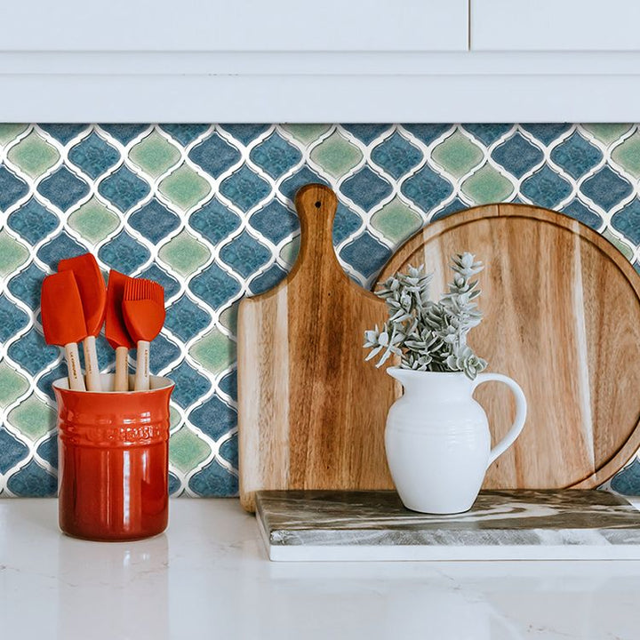 Lisslune | Plastic Peel & Stick Mosaic Tiles Waterproof Mosaic Tiles Wallpaper